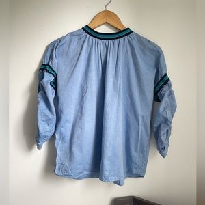 Zara Blue Cotton Blouse, Size M